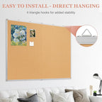AMUSIGHT Double-Sided Large Cork Board, 48" x 36" Foldable Hanging Aluminum Framed Bulletin Board, Vision Board Pin Board Corkboards for Walls, Office, School Decor, 20 Pushpins
