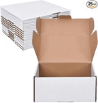 WINHPH 9x6x4 Inches Shipping Boxes Set of 15,White Corrugated Cardboard Box Literature Mailer for Small Business, Literature Mailer Box Packaging Supplies