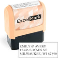 ExcelMark Address Stamp - Custom Return Address Stamp with Elegant Designs, Vibrant Colors & Patterns – Perfect for Mail, Invitations & Gifts (Peach Mount, Everyday Elegance)