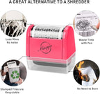 Miseyo Wide Identity Theft Protection Roller Stamp Set - Peach (3 Refill Ink Included)