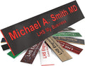 Engraved Name Plates for Door Sign Personalized Black Plastic Plaque with Red Letters - Made in USA 2x10 B19