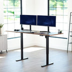 VIVO Large Electric 83 x 30 in Standing Desk, Memory Height Adjustment, 1B Series, Holds 220 lbs, Rustic Vintage Brown Top Black Frame, DESK-KIT-1B8N