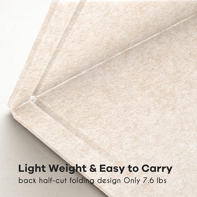 Extra Large Bulletin Board - 96 x 48 Inches, Decorative Felt Pin Board for Wall - 8' x 4' Foldable Photo Display Board with Self-Adhesive Tape, Includes 20 Push Pins - Oatmeal