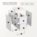 Kubohogar 2 Drawer File Cabinet with Lock,White Metal Filing Cabinets,Vertical Locking File Cabinet Fit Hanging Files, Letter,File Box and A4 Documents(White)
