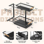 Dihmpor Under Sink Organizer and Storage, Slide Out Under Cabinet Storage Pull Out Sink Shelf Cabinet Storage Shelves, Undersink Organizers for Kitchen Bathroom Cabinet