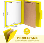 Skyygemm 48 Pcs Classification Folders Letter Size, 1 Divider Pressboard File Folder with Fasteners, Expanding File Organizer Bulk for School Teachers, Office Employee, Coworker, Staff (Yellow)