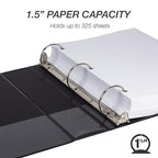 Samsill Economy 1.5 Inch 3 Ring Binder Bulk Pallet, Made in The USA, Round Ring Binder, Customizable Clear View Cover, Black, Pallet of 720 Binders in 60 Cartons