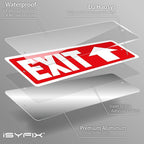 iSYFIX Exit Signs 2 Pack 12x4 Inch with Directional Up Arrows - Rust Free Aluminum, Laminated for UV, Weather, Scratch Resistance - Ideal for Offices, Schools, Theaters, Restaurants