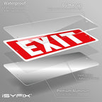 iSYFIX Exit Sign – 2 Pack 12x4 Inch – 100% Rust Free .040 Aluminum Signs, Laminated for Ultimate UV, Weather, Scratch, Water and Fade Resistance, Indoor and Outdoor, Exit Signs for Exterior.