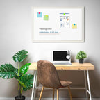 Large White Board for Wall, 36'' x 24'' Magnetic Dry Erase Board, Decorative Whiteboard, White Vintage Wooden Frame