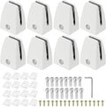 PATIKIL 1.7x1.3x2.4" Desk Divider Support Clamp, 8 Pcs Aluminum Desk Shield Clamp Desk Divider Partition Clamp Sneeze Guard Clamp Bracket for Office Home Desk Panel, White
