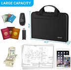 ENGPOW Accordion File Organizer, Fireproof Expanding File Folder with 13 Pockets Document Organizer with Handle & Labels, Portable Home Travel Safe Storage for Letter A4 Files and More, Black