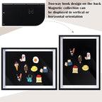 Vicenpal 1 Pcs Large Magnetic Board 16" x 12" Magnet Display Board Removable Souvenir Fridge Magnet Frames Case for Wall Dust Proof Magnetic Shadow Box for Wall Table Refrigerator (Black)