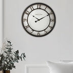 Presentime & Co 10" Farmhouse Series Wall Clock, Vintage Style, Retro Clock, Silent no Ticking, Oil Rubbed Bronze Finish