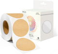 2 Inch Round Color Coding Labels (500 Count) - Kraft Brown Dot Stickers Circle Labels with Dispenser Box for Warehouse, Filing, Industrial, Office Organization
