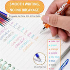 ZAYSWDNS 55 Pcs Bible Journaling Kit With 6 Gel Highlighters 8 Colorful Erasable Gel Pens and 40 Refills & 1 Erasable Gel Pen Eraser,No Bleed, for Bible Study Journaling Planner Notes School Supplies
