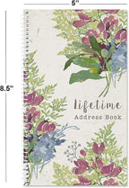 Current Fall Florals Address Book - 94 Pages; Small 5" x 8-1/2" Size for Purse or Office, Spiral Bound Soft Cover Organizer for Contacts, Addresses, Email, & Phone Numbers + 50 Replacement Stickers
