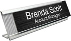 10 Pack 2" x 8" Aluminum Desk Name Plate Holder, Office Name Plate Holder for Desks, Desk Sign Holder for Office Conference, Meeting Room or Other Business Event (Silver)