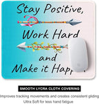 Auhoahsil Mouse Pad, 12 x 10 in Thick Rubber Premium-Textured Non-Slip Stitched Edges Waterproof Square Mouse Mat with Cute Pattern for Gaming Work Computer Office, Larger, Inspirational Quotes