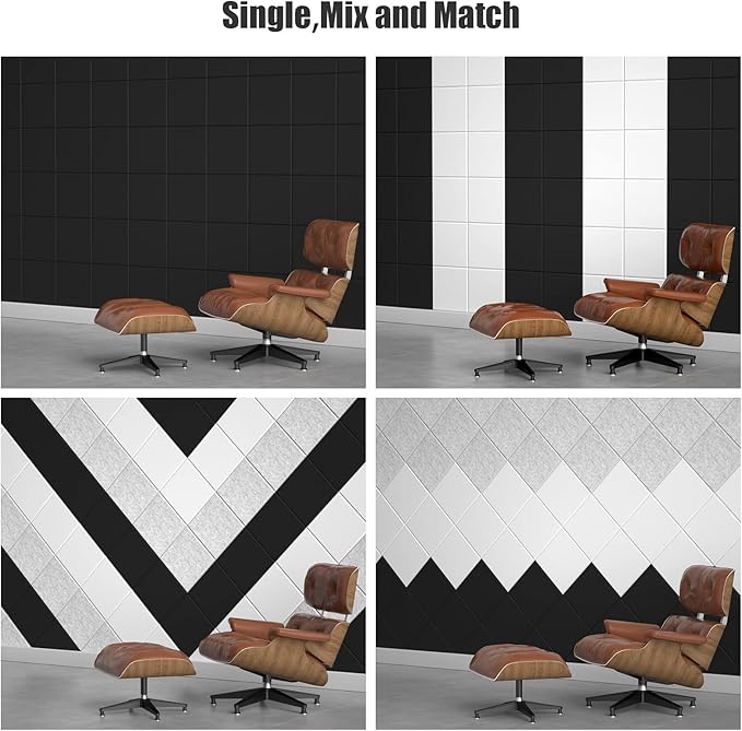 Sonicism 12 Pack Acoustic Wall Panels with Self-Adhesive,12" X 12" X 0.4" Sound Proof Foam Panels, Decorative Soundproof Wall Panels, Sound Proof Absorbing Tiles for Home&Offices, Silver Gray