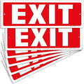 iSYFIX Exit Sign – 6 Pack 12x4 Inch – 40 mil Thick Polystyrene Plastic Sign, Laminated UV, Scratch & Fade Resistance, Waterproof, Indoor & Outdoor, Exit Signs for Exterior.