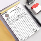 Custom Invoice Book in 3-Part /2-Part Receipt Book with Carbon Copies Personalized Carbonless Service Invoice Form Books Sales Order Book with Company Name Logo Address,A-Invoice Book with Logo
