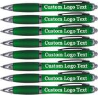 HEYZARDA Personalized Pens with Name Custom Text Logo Retractable Customized Ballpoint Pens for Church Office Business 100 Pcs, Green