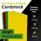 Hygloss Small Colored Poster Board 4x11 - 100 Assorted Standard Color Poster Boards Bulk Pack - Red, Yellow, Green, Blue, Black - 10 Pt. Thickness Poster Board Paper - Posterboard Multipack 4" x 11"