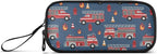 BOENLE Custom Fire Trucks Pencil Case Box Boys Girls Personalized Name Large Pencil Pouch Stationery Pen Bag Organizer for Kids Adults School Office