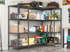 REIBII 78.4" W Storage Shelves 1500LBS, Metal Shelving Unit Wire Shelving for Garage Storage Rack, Adjustable Metal Shelf for Pantry Commercial Kitchen Garage Shelves, 78.4" W x 11.8''D x 59''H