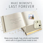 Gallery Leather Guest Book - Great for Wedding, Reception, Baby and Bridal Shower, Birthday Party and Vacation Home - 192 Lined Pages to Sign in, add Polaroid Photo - Hardcover 9x7" - Acadia Burgundy