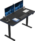 VIVO Electric 60 x 24 in Standing Desk with Full-Size RGB Mouse Pad, Memory Height Adjustment, 1B Series, Holds 220 lbs, Black Top Black Frame, DESK-KIT-1B6BP-24