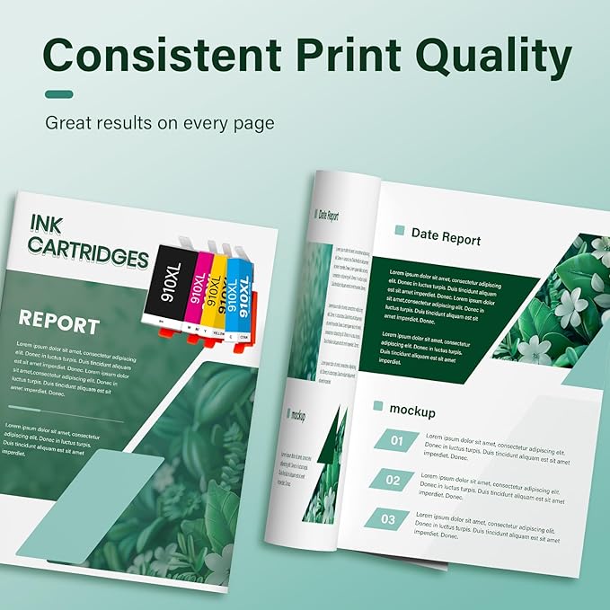 910XL 910 8015e Ink Cartridges Combo Pack Replacement for HP Printers 8025e 910 XL 910XL Black and Color 910XL/910 Multipack for OfficeJet Pro 8015e 8025e 8028e 8020 8035e 8034e 8020e 8025 8010 8028