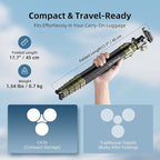 Cayer CH35 Travel Camera Tripod with Ball Head, Compact Carbon Fiber Tripod, 53.6" Compact Camera Stand，Max Load 17.6lbs for Mirrorless Cameras Video Camcorder Mobile Phone Webcam