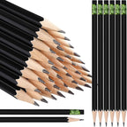 TecUnite 120 Pcs #2 HB Pencils with Eraser No 2 Unsharpened Wooden Hexagonal Pencils for Adults Gifts for School Exam art Learning Office Sketching (Black)