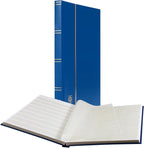 LIGHTHOUSE – “BASIC” Hard Cover Stockbook for Stamps – 32 White Cardstock 9”x12” (A4) Pages with Glassine Strips - Blue