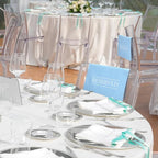 Buryeah 12 Pcs Reserved Seating Signs for Chairs Church Pew Reserved Chair Signs Placeholder with Printed Words for Weddings Parties Celebrations Receptions Church or Event (Dusty Blue)