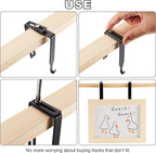Amylove 4 Pcs Adjustable Cubicle Hanger Universal Partition Metal Cubicle Hooks Door Hanger, Adjusted to Fit Panels with 1 3/8 Inch to 3 1/2 Inch Thickness for Office Whiteboard (Black)