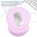 ITNRSIIET Ergonomic Mouse Pad with Gel Wrist Support Small Wrist Rest Smooth Surface Non-Slip PU Base Comfortable Office Supplies Pain Relief, 8.7 x 7.2 inches, Purple