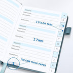Password Keeper Book with Alphabetical Tabs，4.3"x5.7" Small Password Books for Seniors Password Notebook for Internet Website Address Log in Detail (Blue)