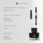 Cross ATX Refillable Fountain Presented in a Luxury Gift Box - Medium Point, Black Ink, Basalt Black