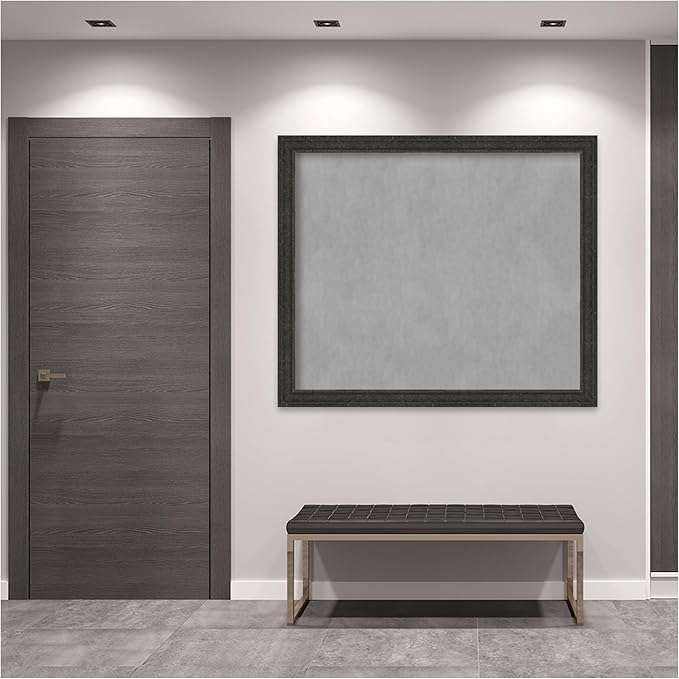Amanti Art Black Framed Magnetic Board 45x53 Oversize Vision Board for use with Magnets, 100% Metal Sheet to Display Items as Office Decor or for Home Organization in mudroom, Kitchen or Kids Room