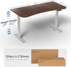 VIVO Electric 63 x 32 in Standing Desk, Memory Height Adjustment, 1B Series, Holds 220 lbs, Dark Walnut Top Gray Frame, DESK-KIT-1G1D