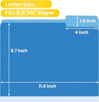 SUNEE File Folders, 120 Pack Manilla Folders 8.5 x 11, Colored File Folders Home Office School Supplies for Documents Files Paper,Blue