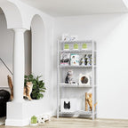 M MZG 1250 lbs 5 Tier Shelf Metal Storage Shelves Wire Rack Closet Organizers for Garage Kitchen Bathroom Laundry White 11.8" D x 29.5" W x 59.5" H
