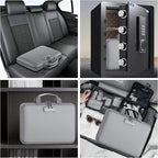 Fireproof File Organizer with Lock, Hard-Shell Case Fireproof Document Box with 13 Colorful Pockets Accordion File Folder, Important Document Organizer for Letter A4 Files Laptop Passports (Grey)