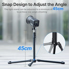 ULANZI Black Aluminum Light Stand, 6.32ft Extendable Tripod for Strobe Lights, Webcams, Cameras & Softboxes