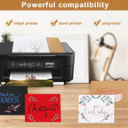 Silunkia 100 Packs Blank White Note Cards and Envelopes 4 x 6 Heavyweight Single Panel Cardstock and A4 Envelopes Printable Self Seal for Greeting Cards, Wedding Invitations, Baby Showers