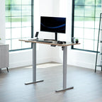 VIVO Electric 60 x 24 in Standing Desk, Memory Height Adjustment, 1B Series, Holds 220 lbs, One-Piece Reclaimed Wood Top, Gray Frame, DESK-KIT-1G6P