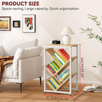 IBUYKE 5 Tier Tree Bookshelf, Small Desktop Bookshelf with Storage Organizer,for Books/CDs/Movies,Desk Display Bookcase for Bedroom Living Room,Natural,TBC003N